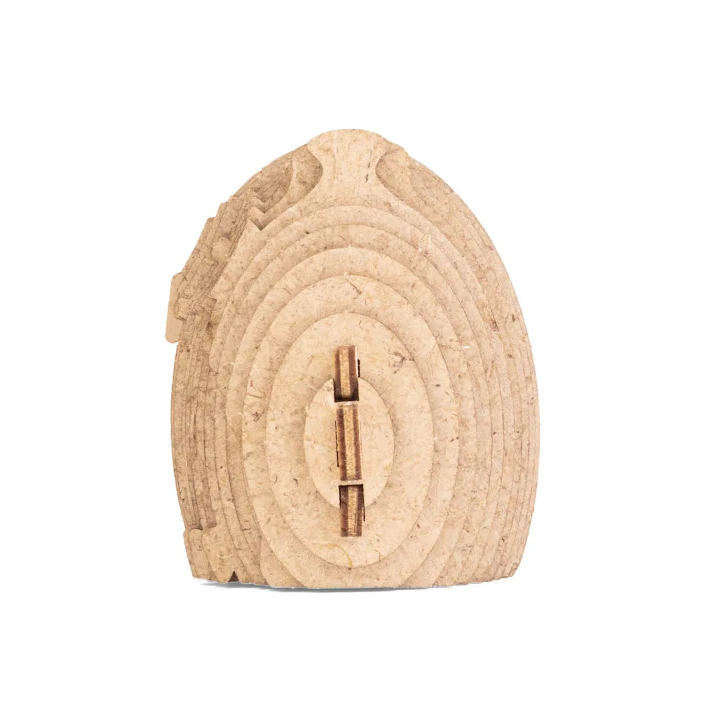 Holz-Bienenstock-Modell mit Schichten und zentraler Öffnung