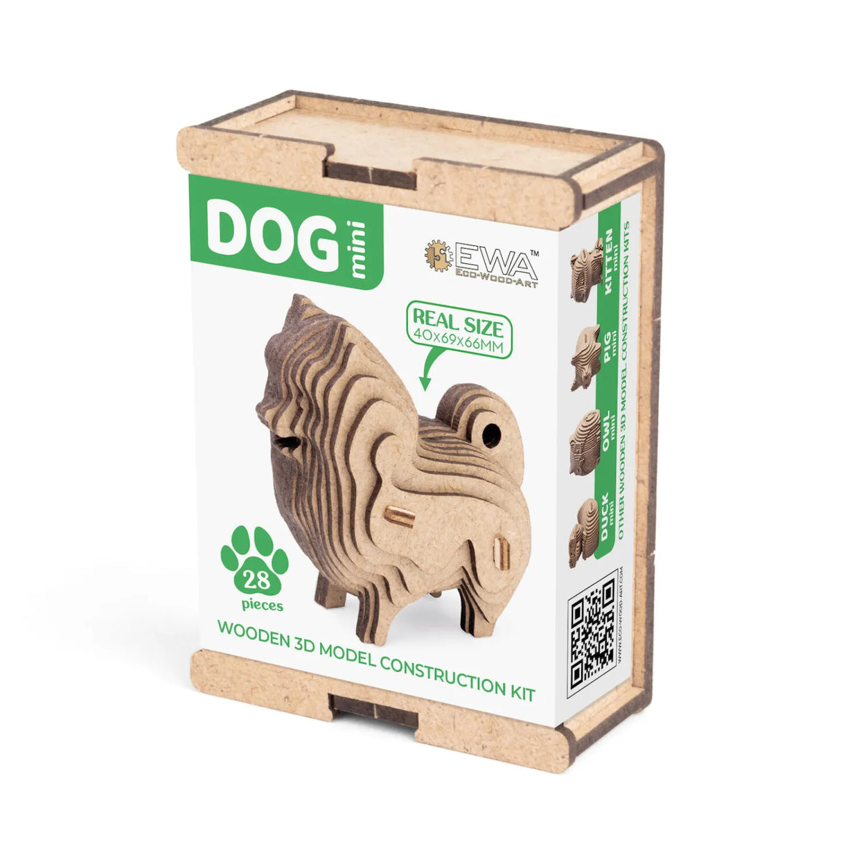 EWA Eco-Wood-Art Mini Hund 3D Holzmodell Bausatz