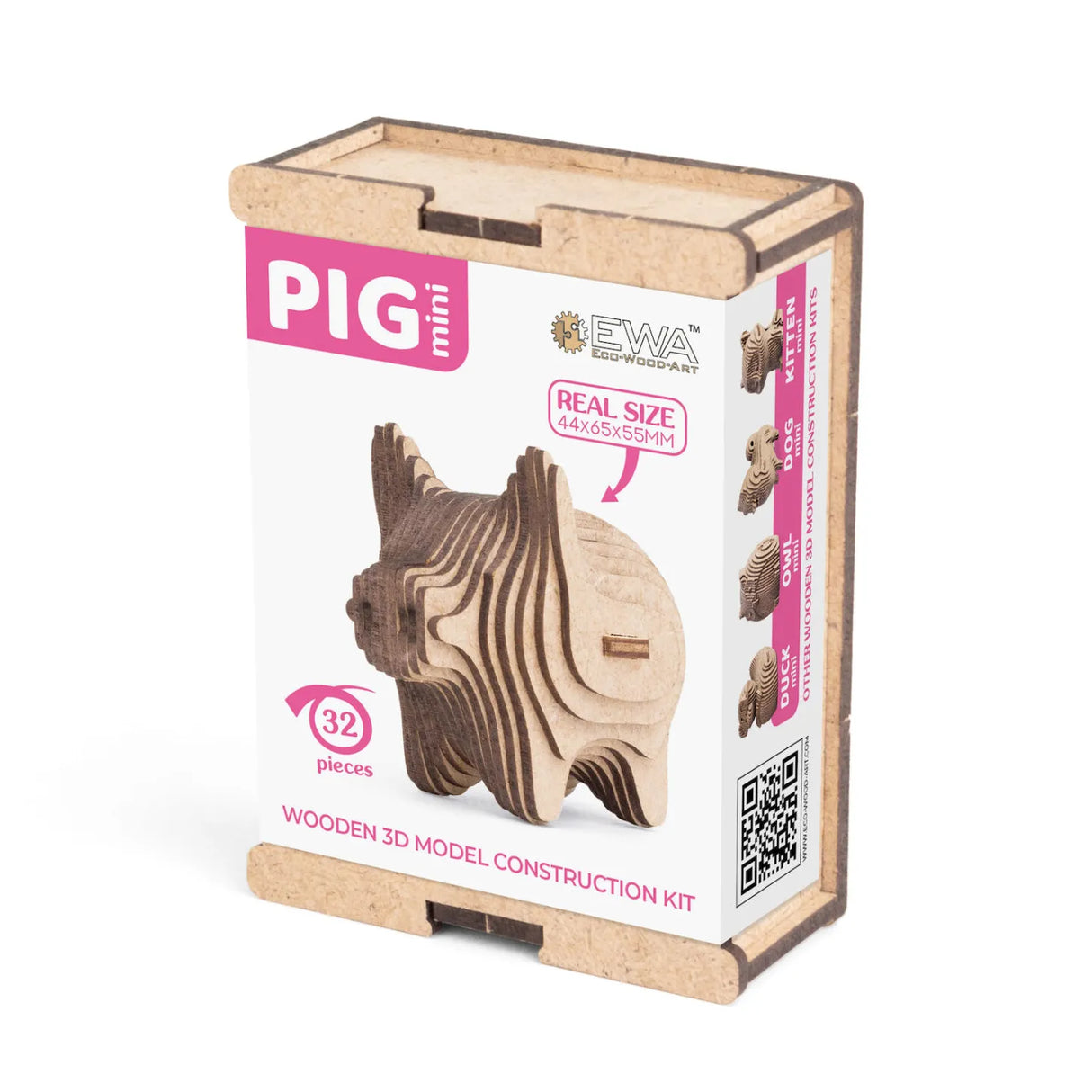 Holz 3D Modell Bausatz Mini Schwein