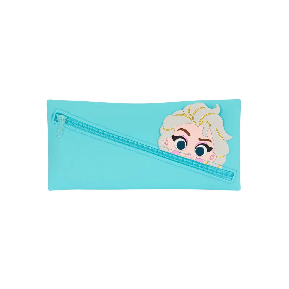 Hellblaue Federtasche mit Elsa Motiv und Reißverschluss