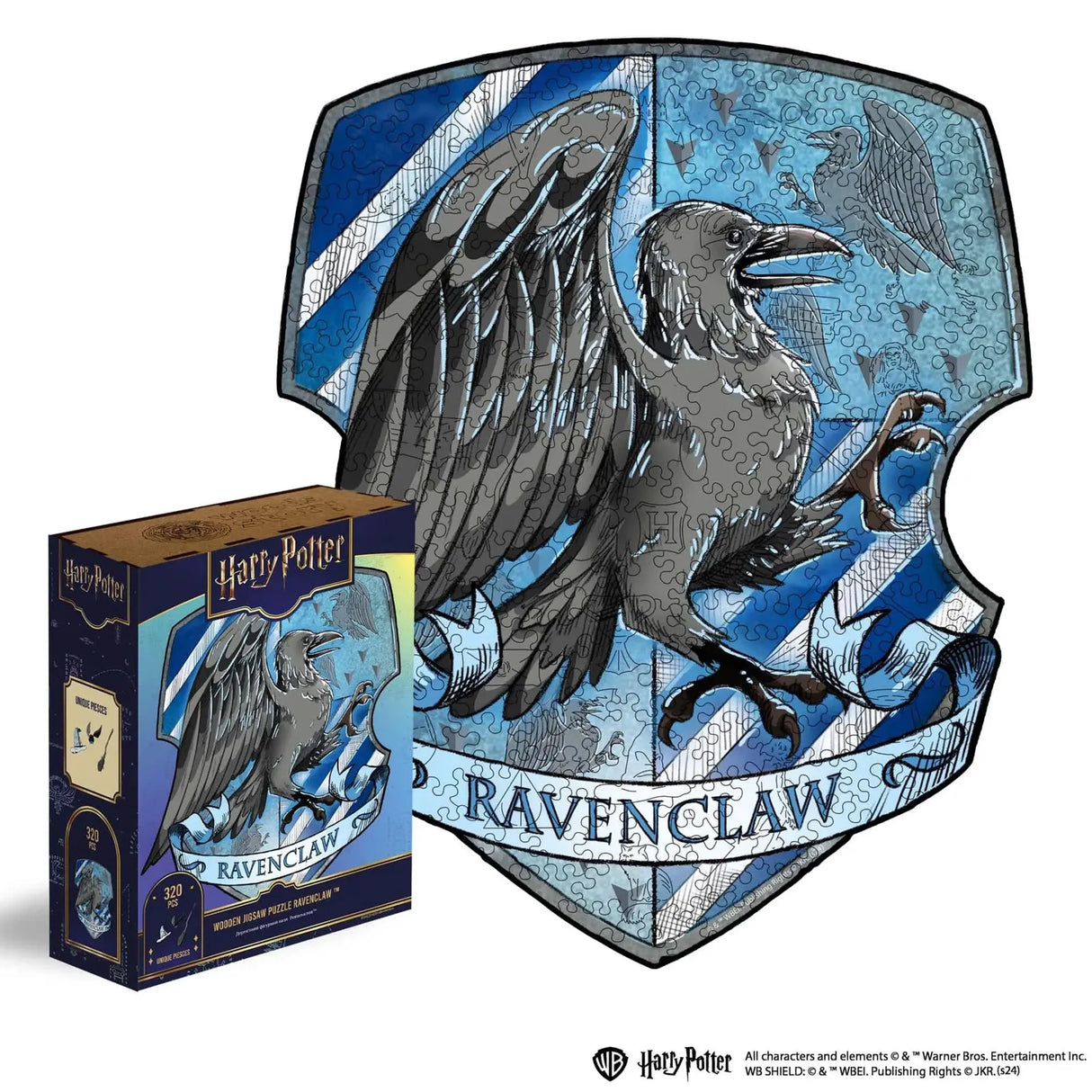 Harry Potter Ravenclaw Holzpuzzle mit 320 Teilen und Verpackung