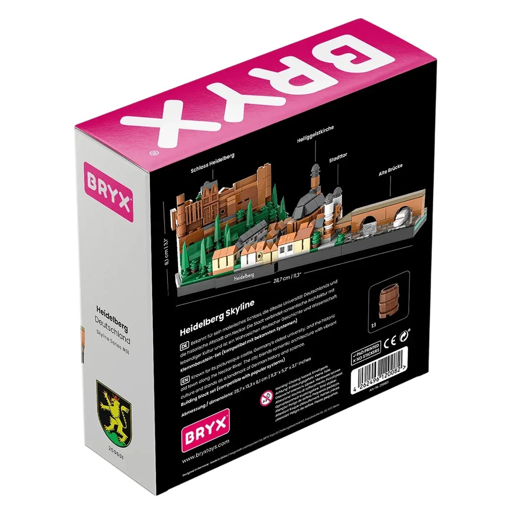 Bryx Heidelberg Skyline Bausatz Box mit Schloss, Heiliggeistkirche, Stadttor und Alter Brücke