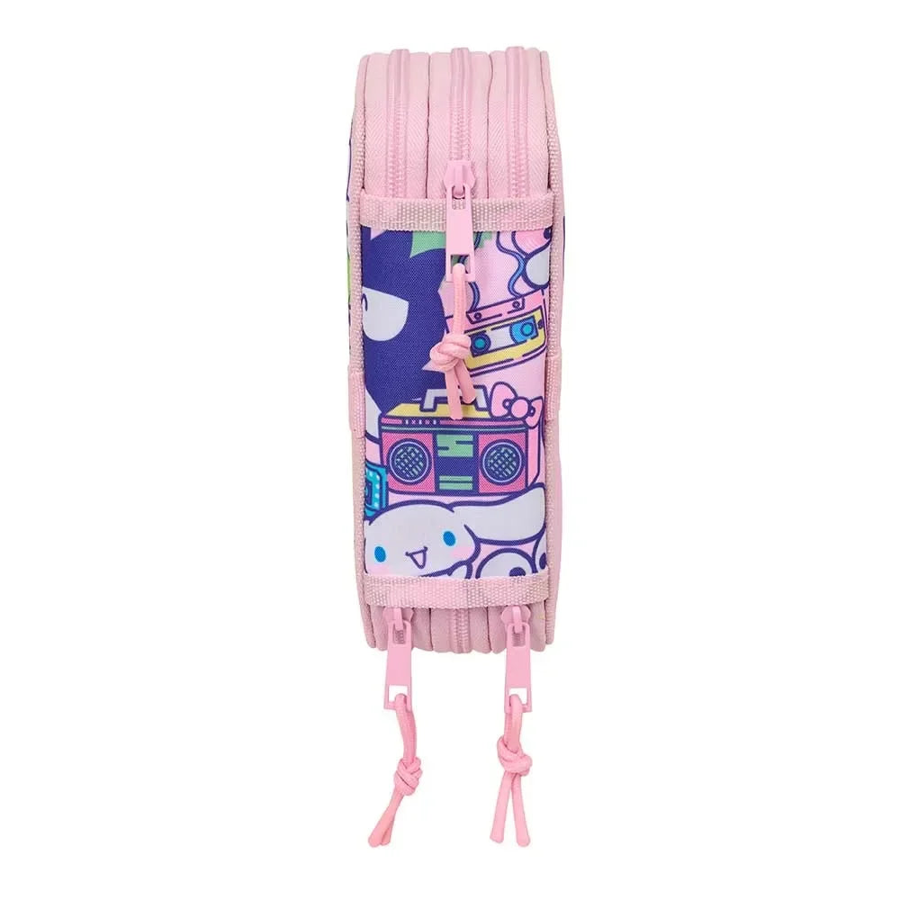 Rosa Federmäppchen mit Reißverschluss und Sanrio-Figuren