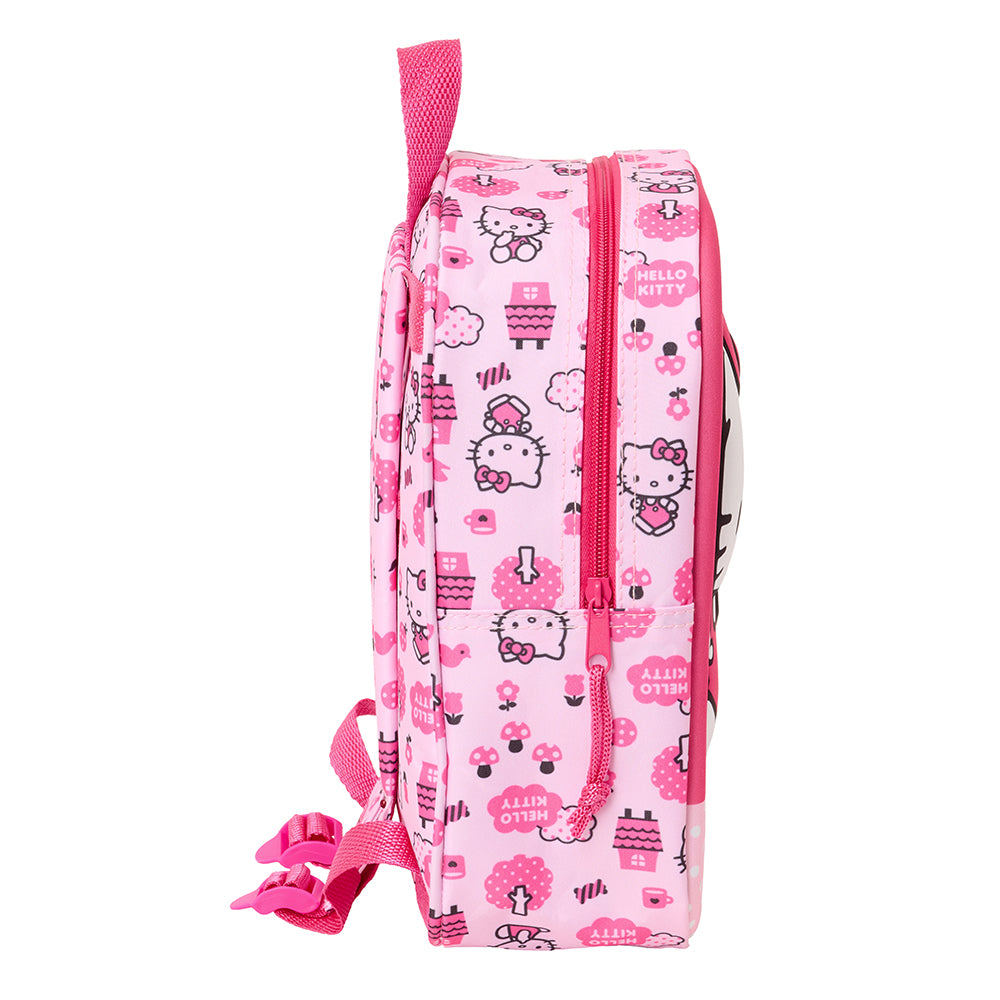 Rosa Hello Kitty Rucksack mit Reißverschluss und Trägern
