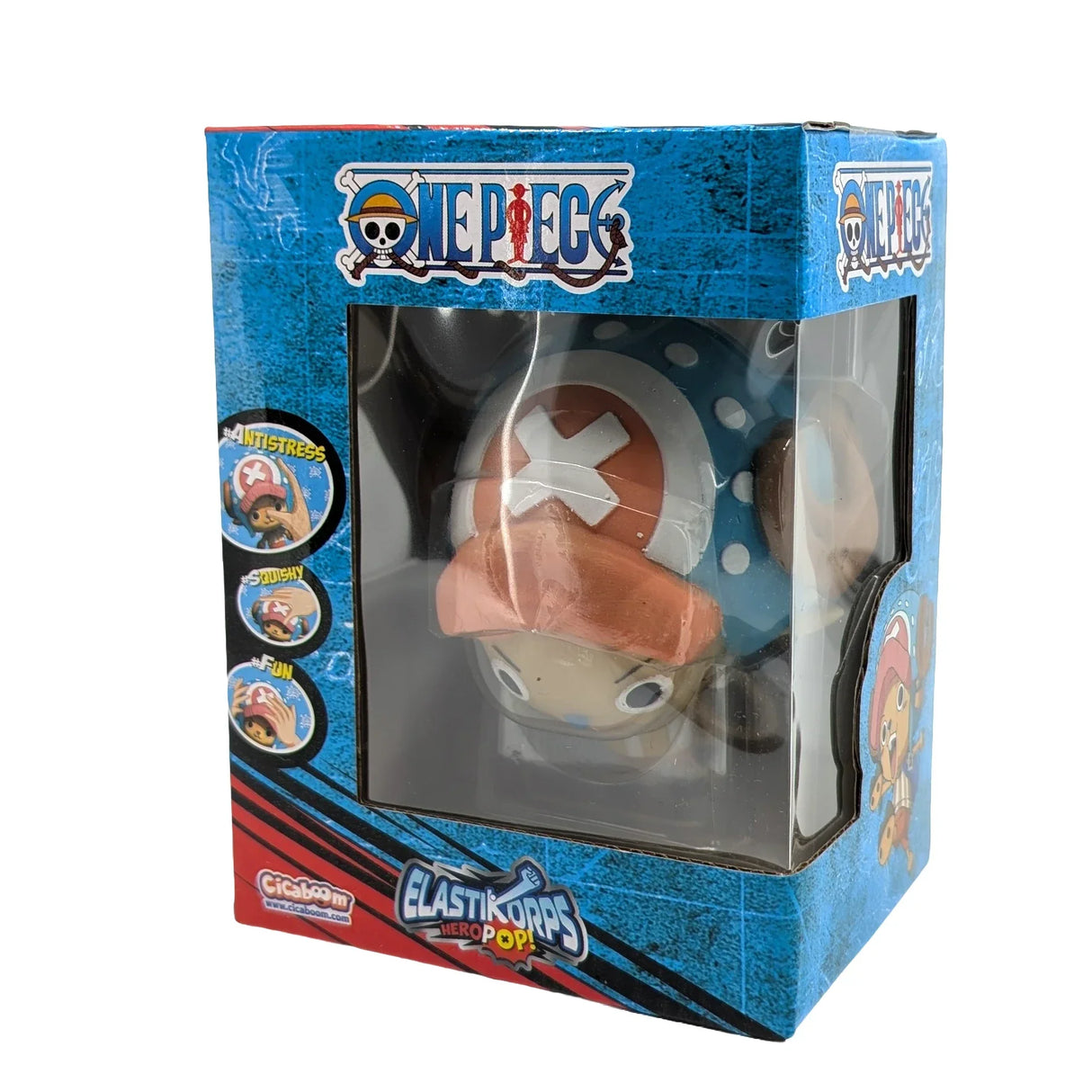 One Piece Elastikorps Hero Pop Chopper Figur in blauer Verpackung