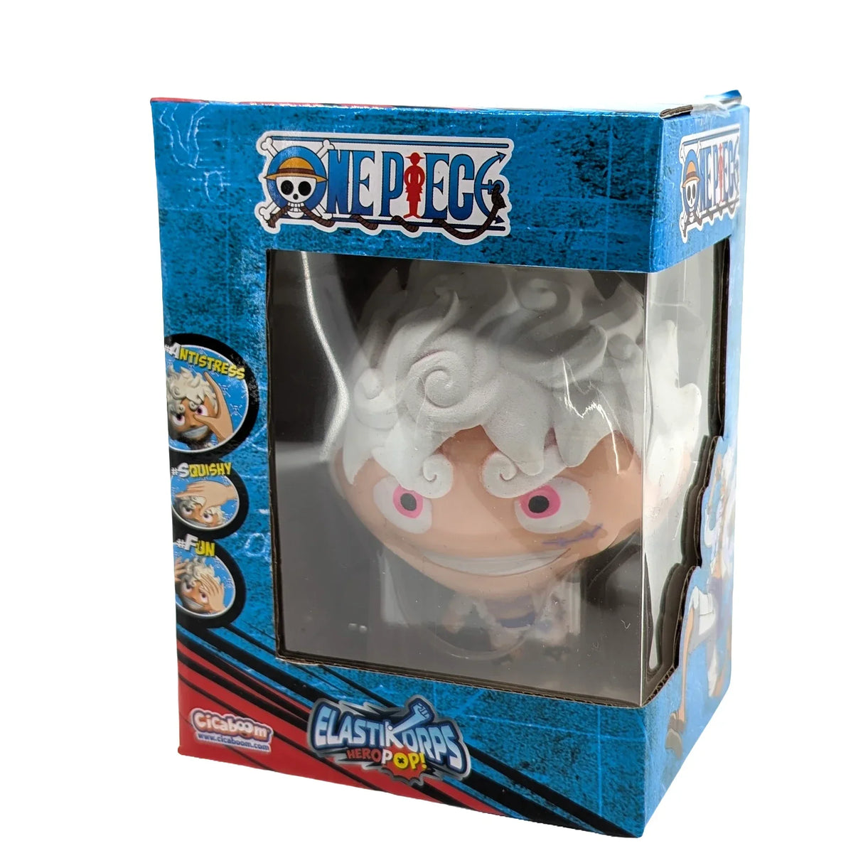 One Piece Elastikorps Hero Pop Figur in blauer Verpackung