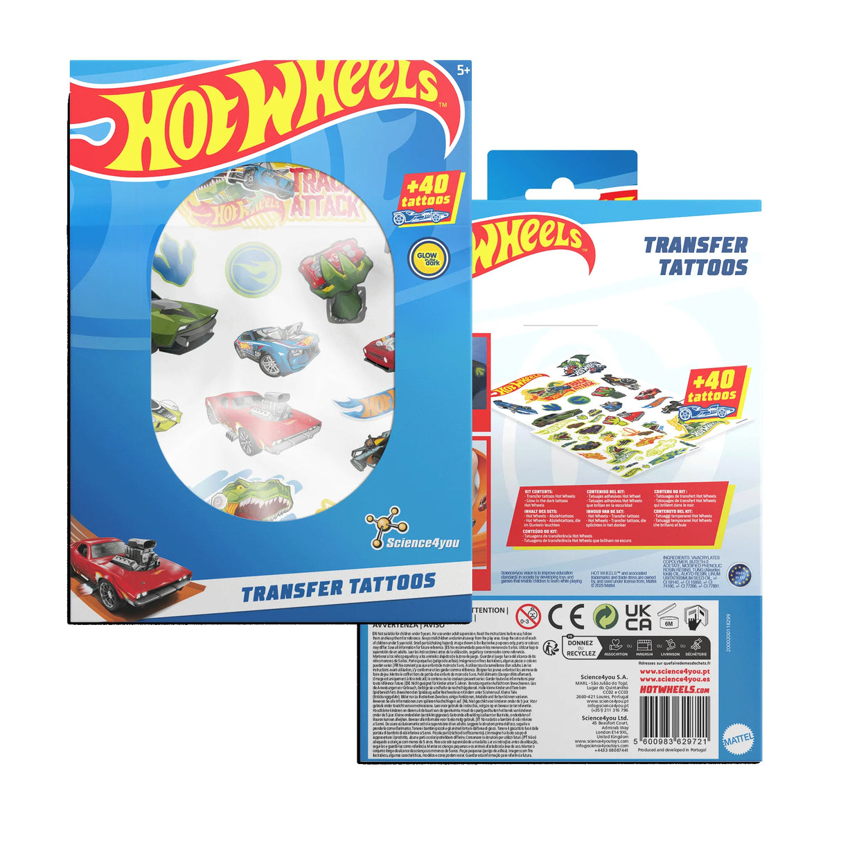 Hot Wheels Transfer-Tattoos Packung mit über 40 Tattoos