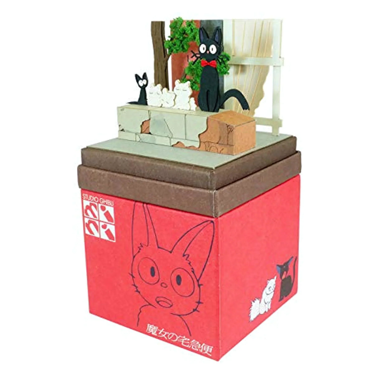 Studio Ghibli Kiki's kleiner Lieferservice Jiji und Lily Diorama auf roter Box