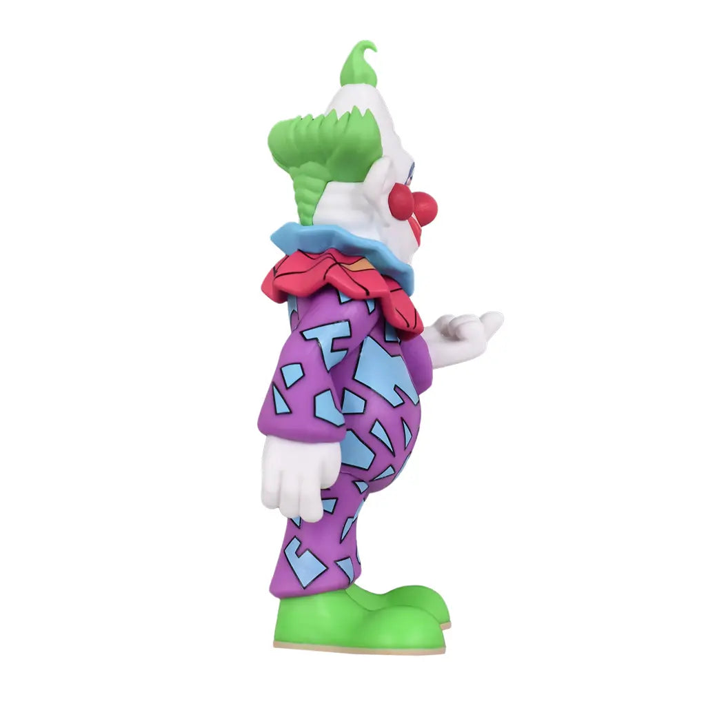 Figur eines Clowns mit lila Anzug und grünen Haaren