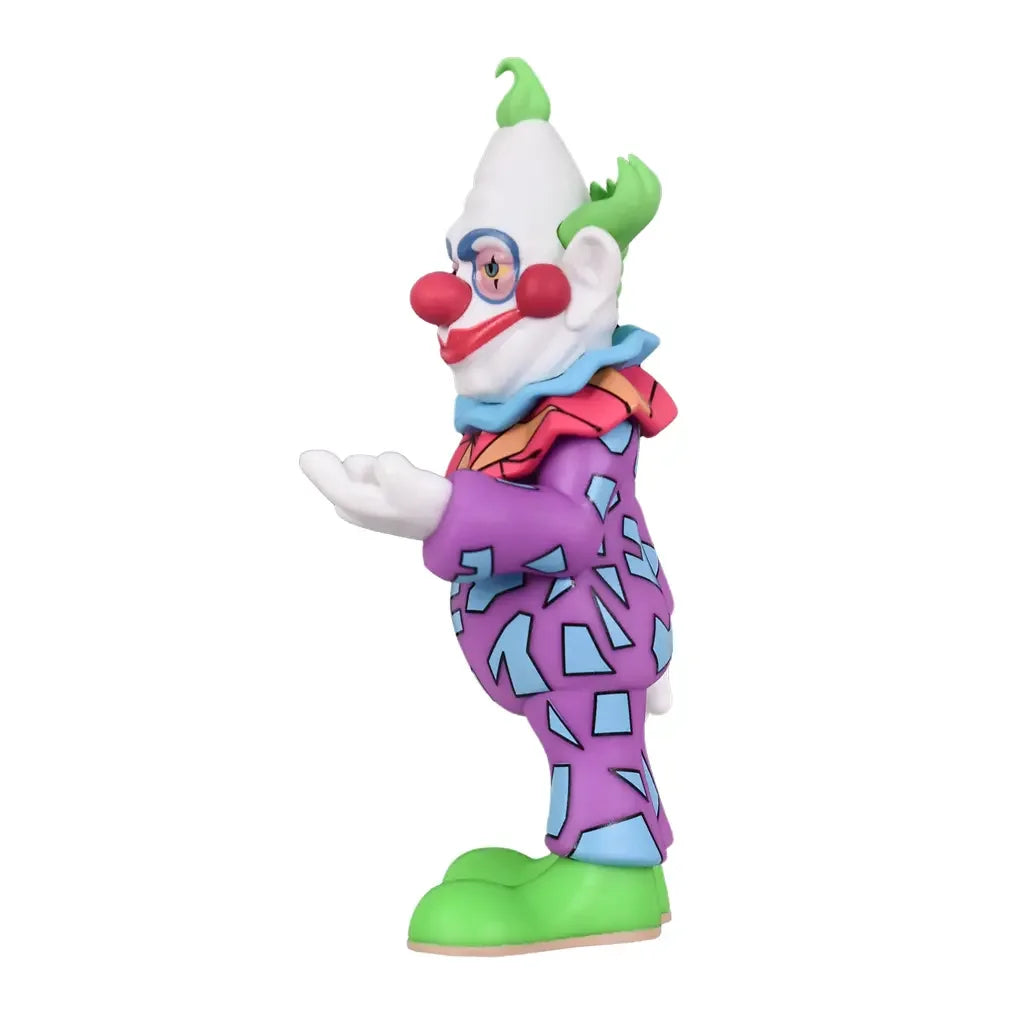 Figur eines Clowns mit lila Anzug und grünen Haaren