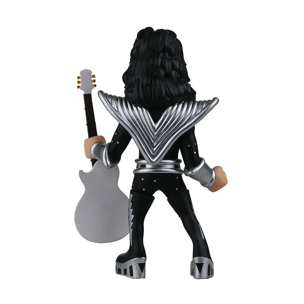 Rueckansicht einer Kiss Sammelfigur mit Gitarre und silbernen Schulterpolstern
