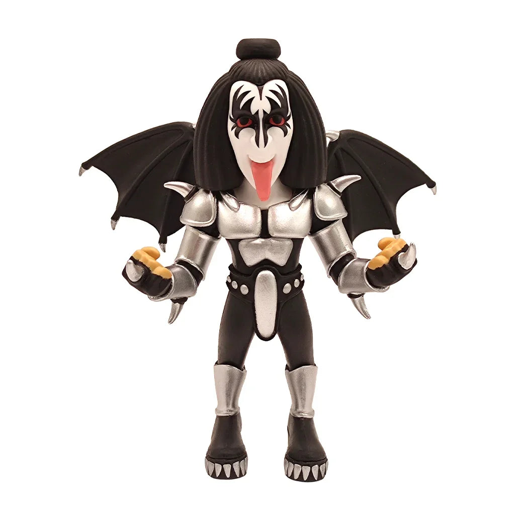 Gene Simmons Kiss Sammelfigur mit Fledermausfluegeln und silberner Ruestung
