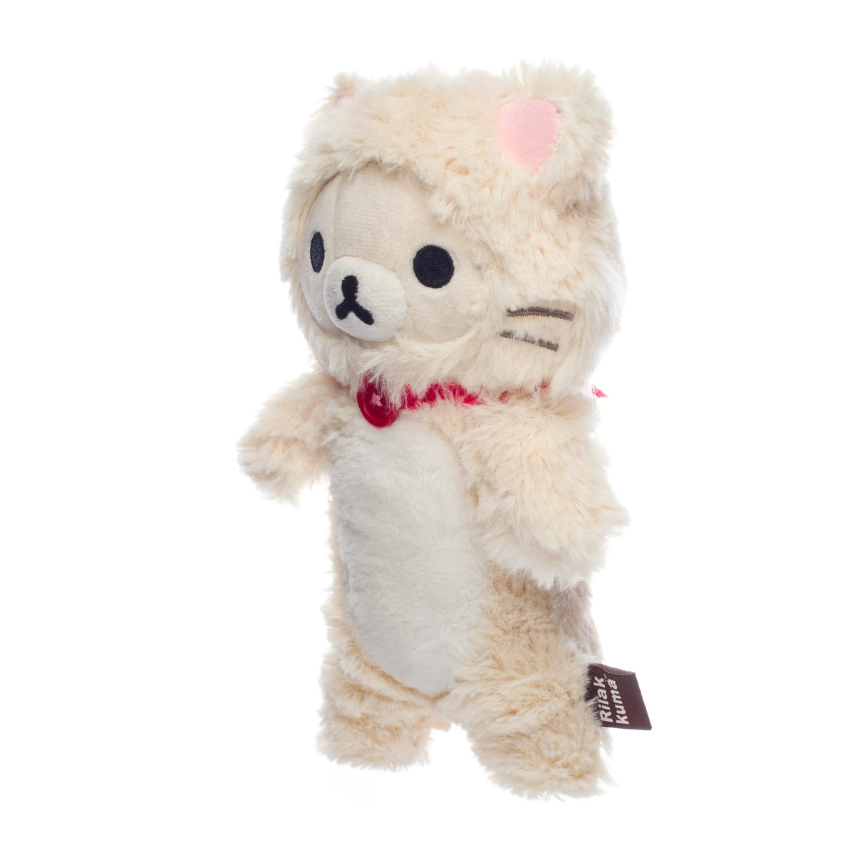 Rilakkuma Plüschtier im Katzenkostüm mit roten Halsband
