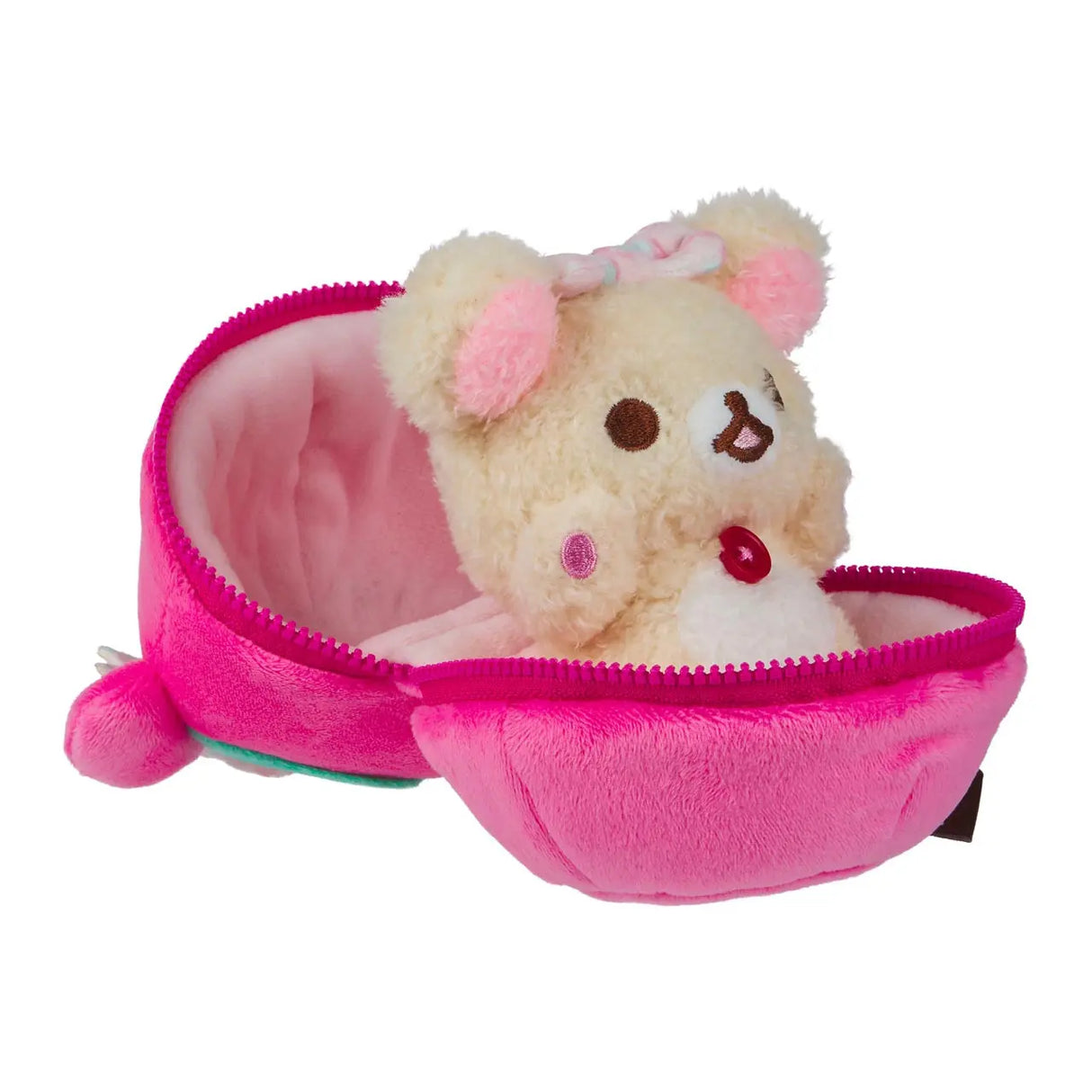 Rilakkuma Korilakkuma Plüschtier in pinker Tasche