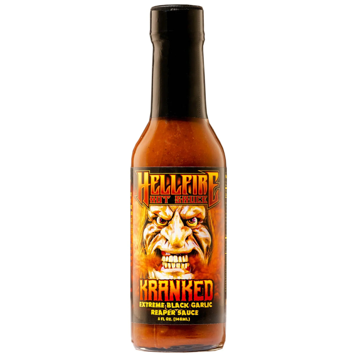 Hellfire Kranked Extreme Black Garlic Reaper Sauce Flasche