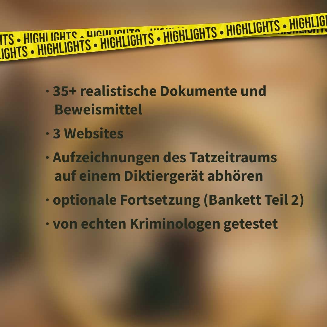 Highlights der Fallakte mit 35+ Dokumenten, 3 Websites, Aufzeichnungen und optionaler Fortsetzung