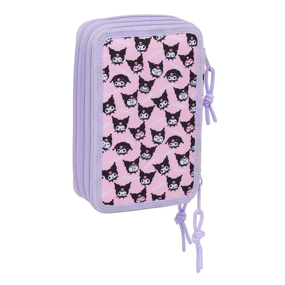 Lila Federmäppchen mit Kuromi-Muster