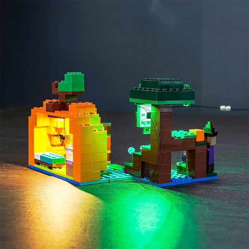 Beleuchtetes Minecraft Lego Set mit Haus und Baum