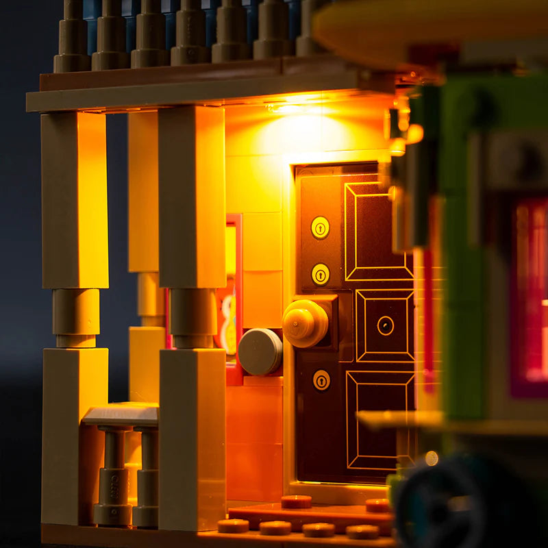 Ensemble d'éclairage LED pour la maison LEGO vue du dessus (43217) avec télécommande