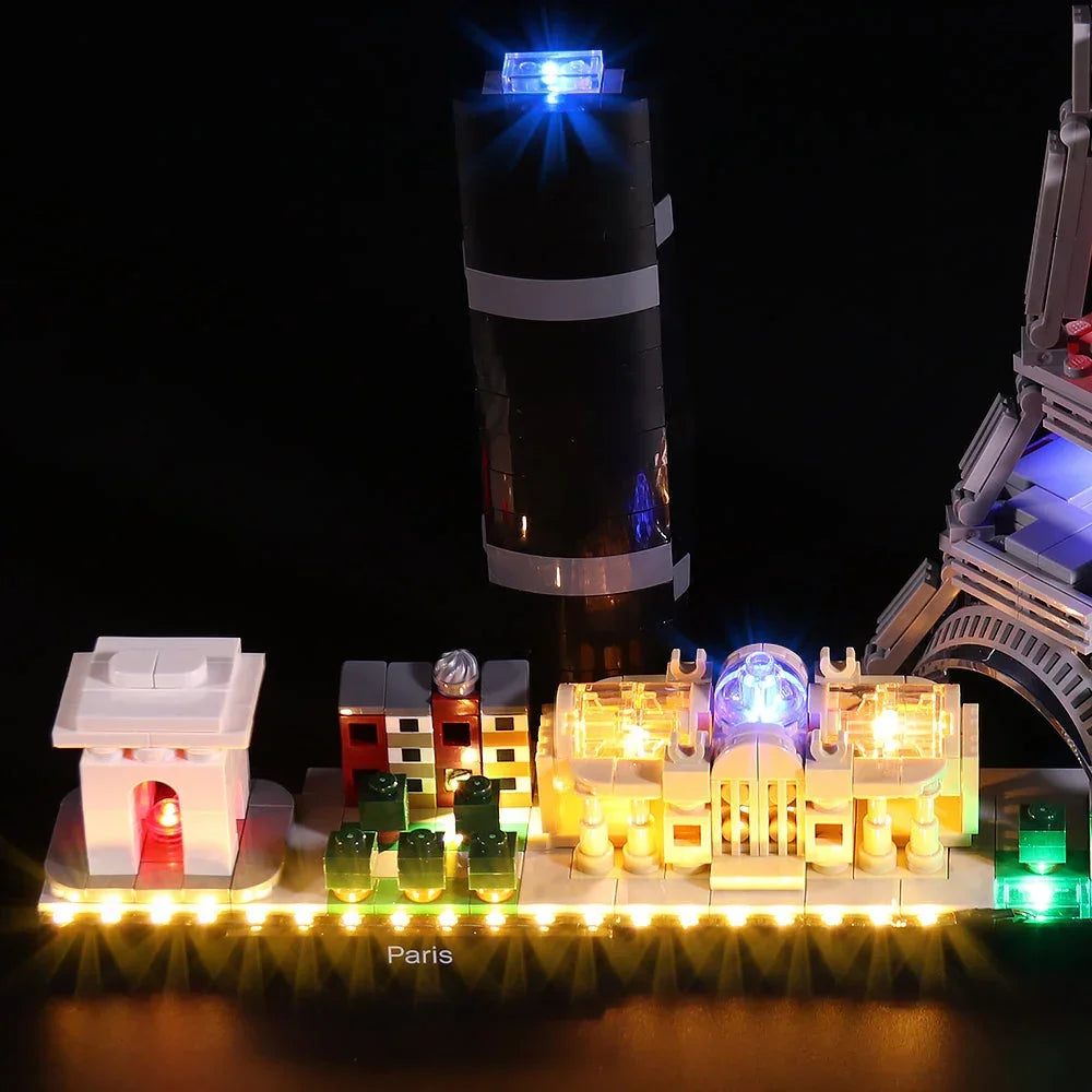 Beleuchtetes Lego Architektur Modell der Stadt Paris mit LED Elementen