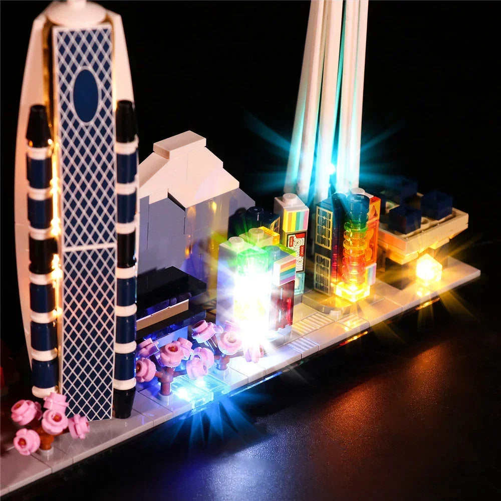 Beleuchtetes Lego Architektur Modell der Skyline von Tokio