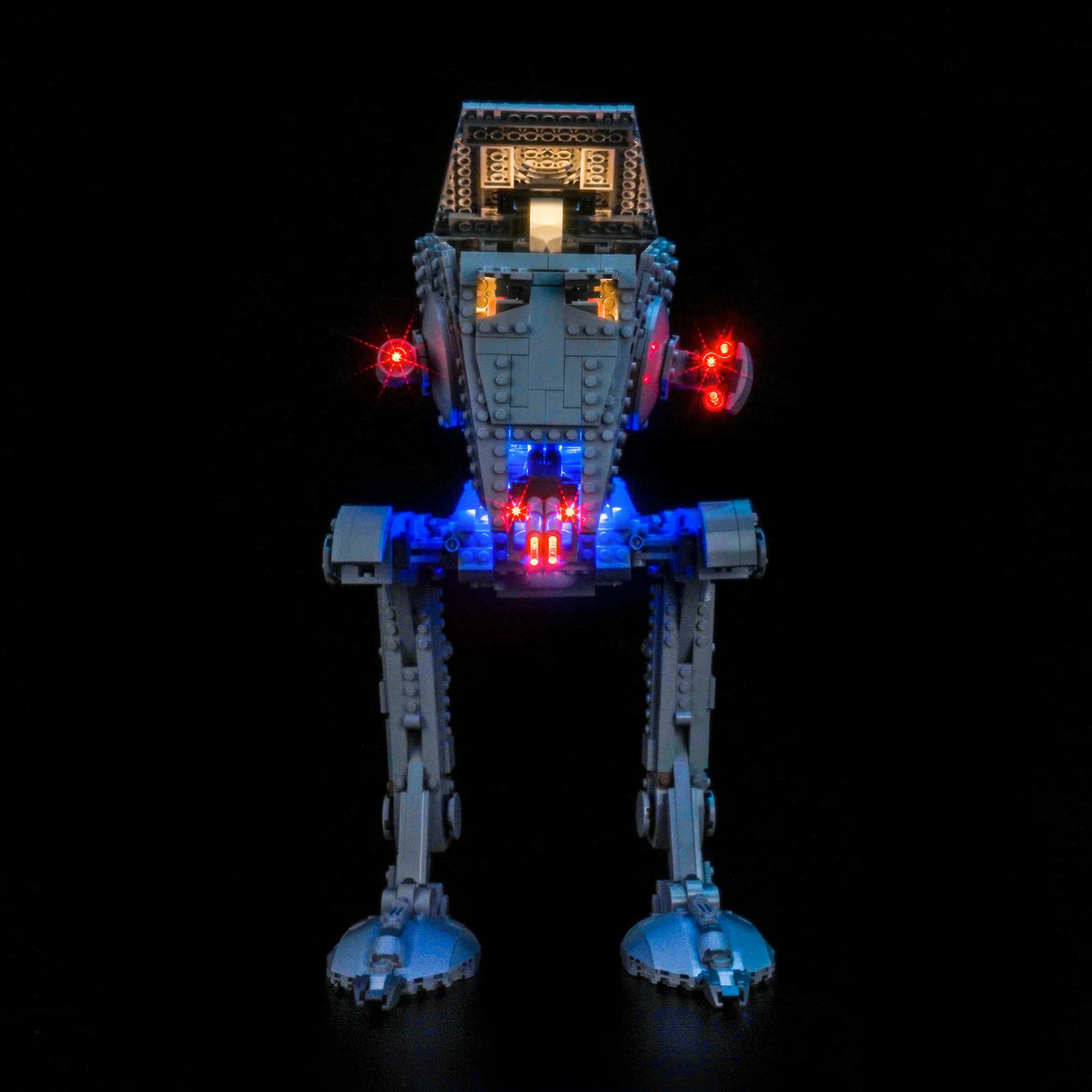 Beleuchteter LEGO Star Wars AT-ST Walker mit roten und blauen Lichtern