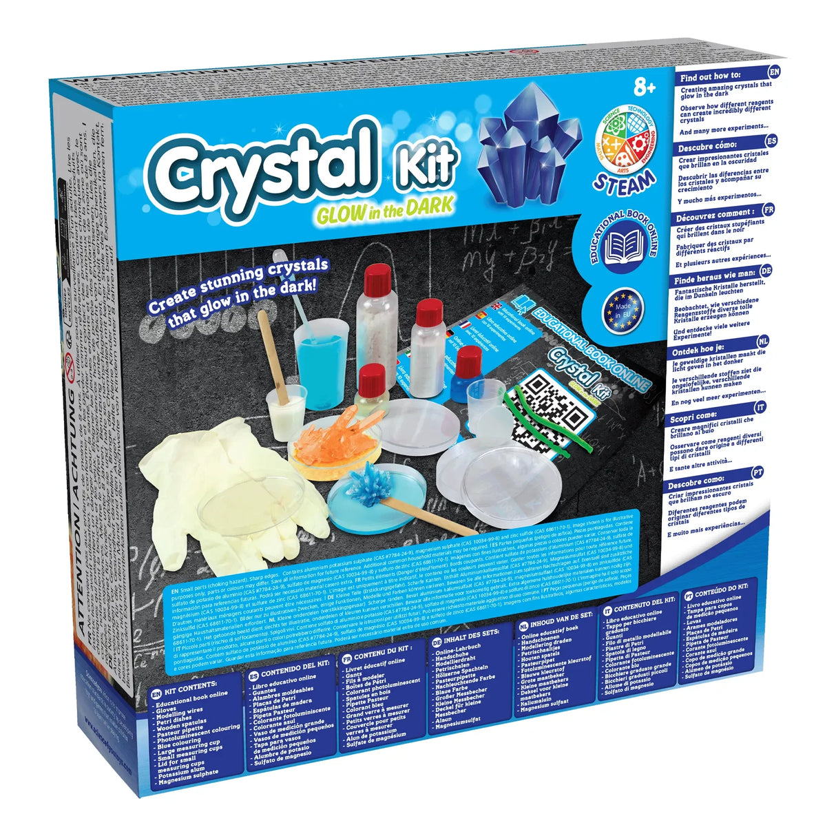 Crystal Kit Glow in the Dark Box mit Zubehör für Experimente