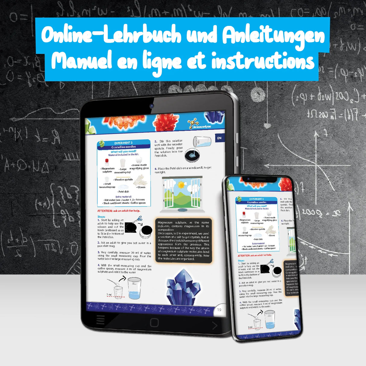 Online-Lehrbuch und Anleitungen auf Tablet und Smartphone