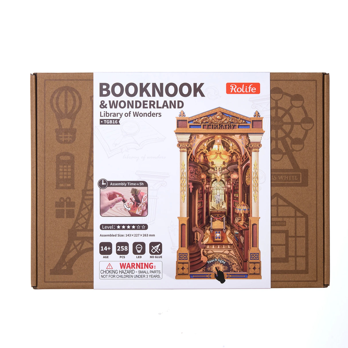 Verpackung der Rolife Booknook & Wonderland Library of Wonders, Modell TGB16