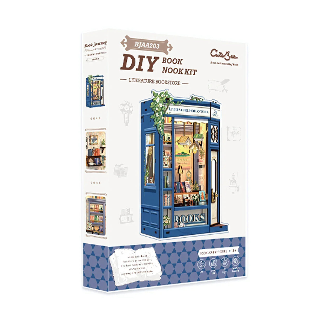DIY Buchnischen-Kit Literatur-Buchhandlung auf der Verpackung