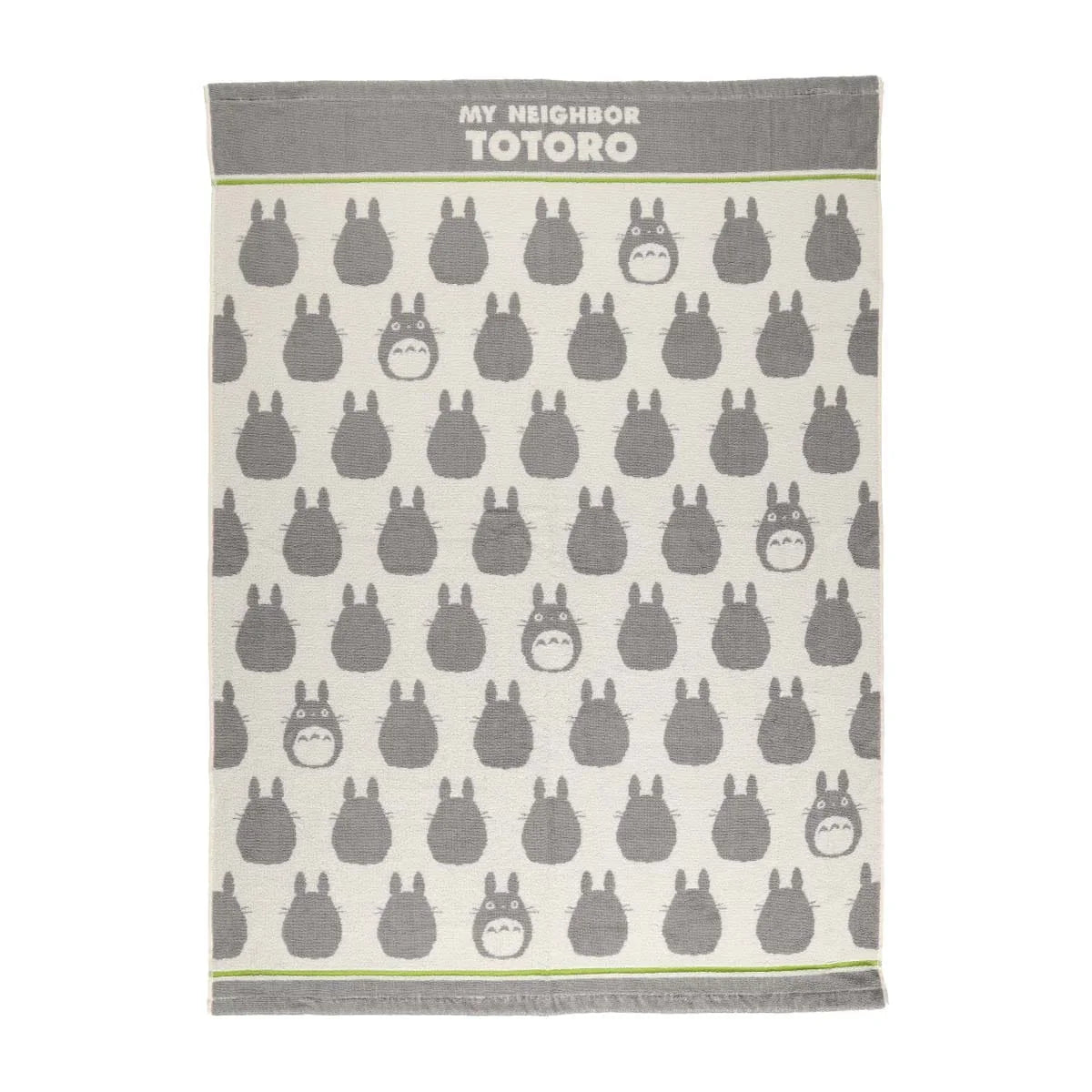 Graues und weißes Totoro-Handtuch mit My Neighbor Totoro-Logo