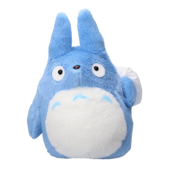 Blauer Totoro-Taschentuchhalter aus Plüsch mit weißen Augen und Bauch