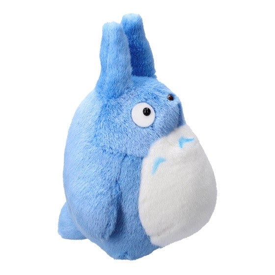 Blauer Totoro Plüschtier mit weißen Bauch und Ohren