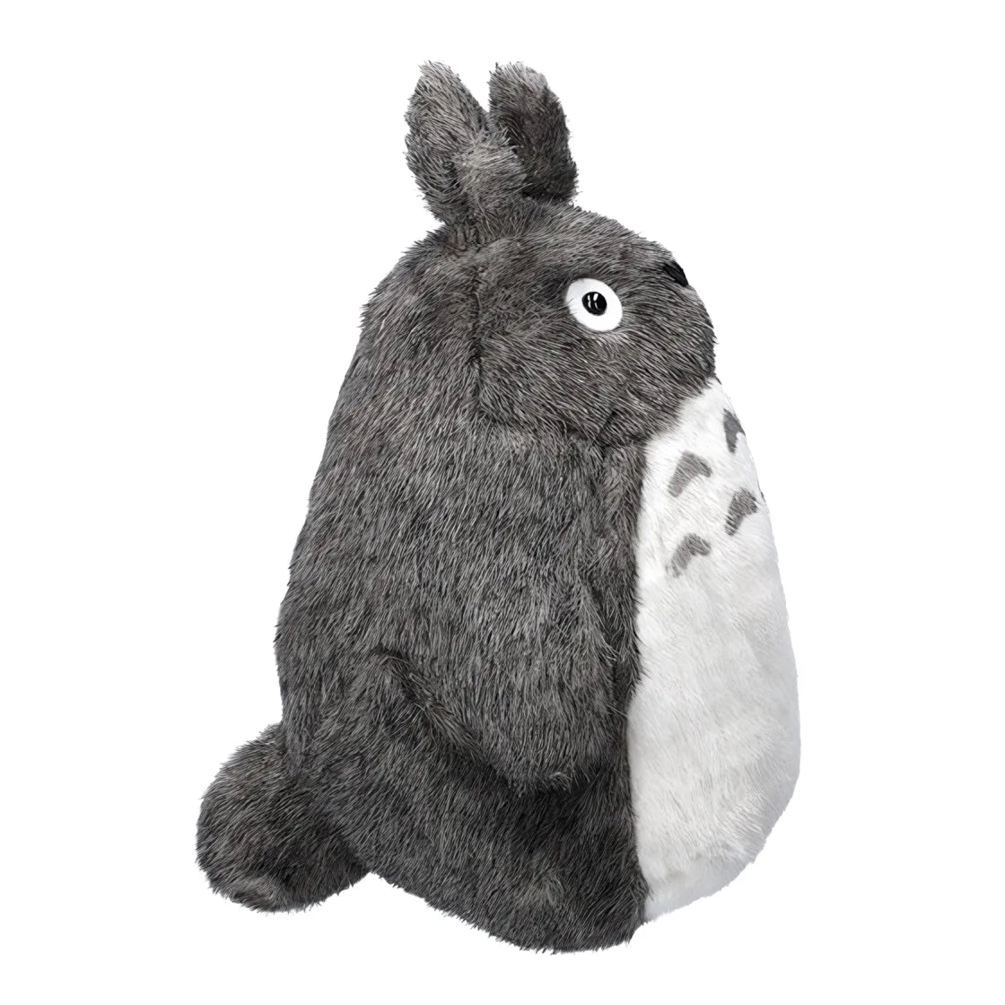 Graues Totoro Plüschtier mit weißen Bauchflecken