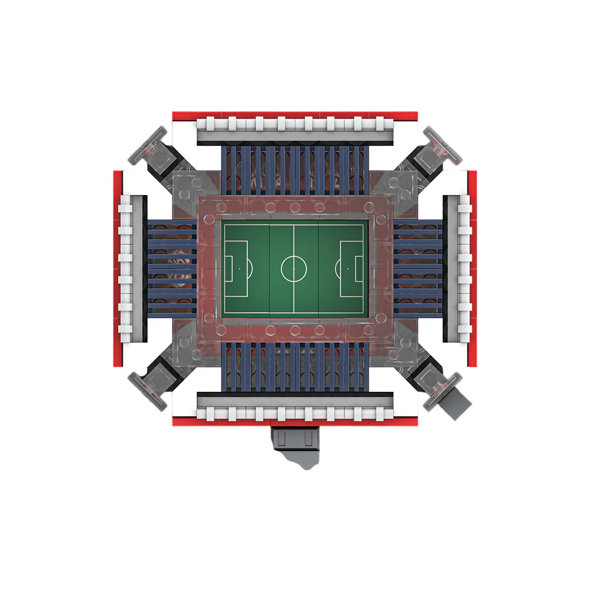Modell eines Fußballstadions von oben gesehen