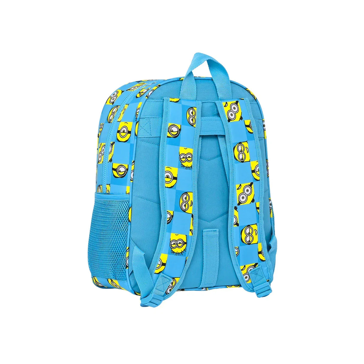 Blauer Rucksack mit Minions Muster und verstellbaren Tragegurten