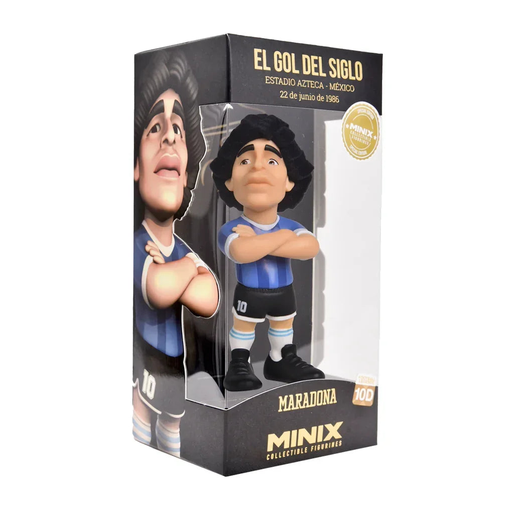 Minix Sammelfigur von Diego Maradona in der argentinischen Nationalmannschaftskleidung mit der Nummer 10 in Verpackung