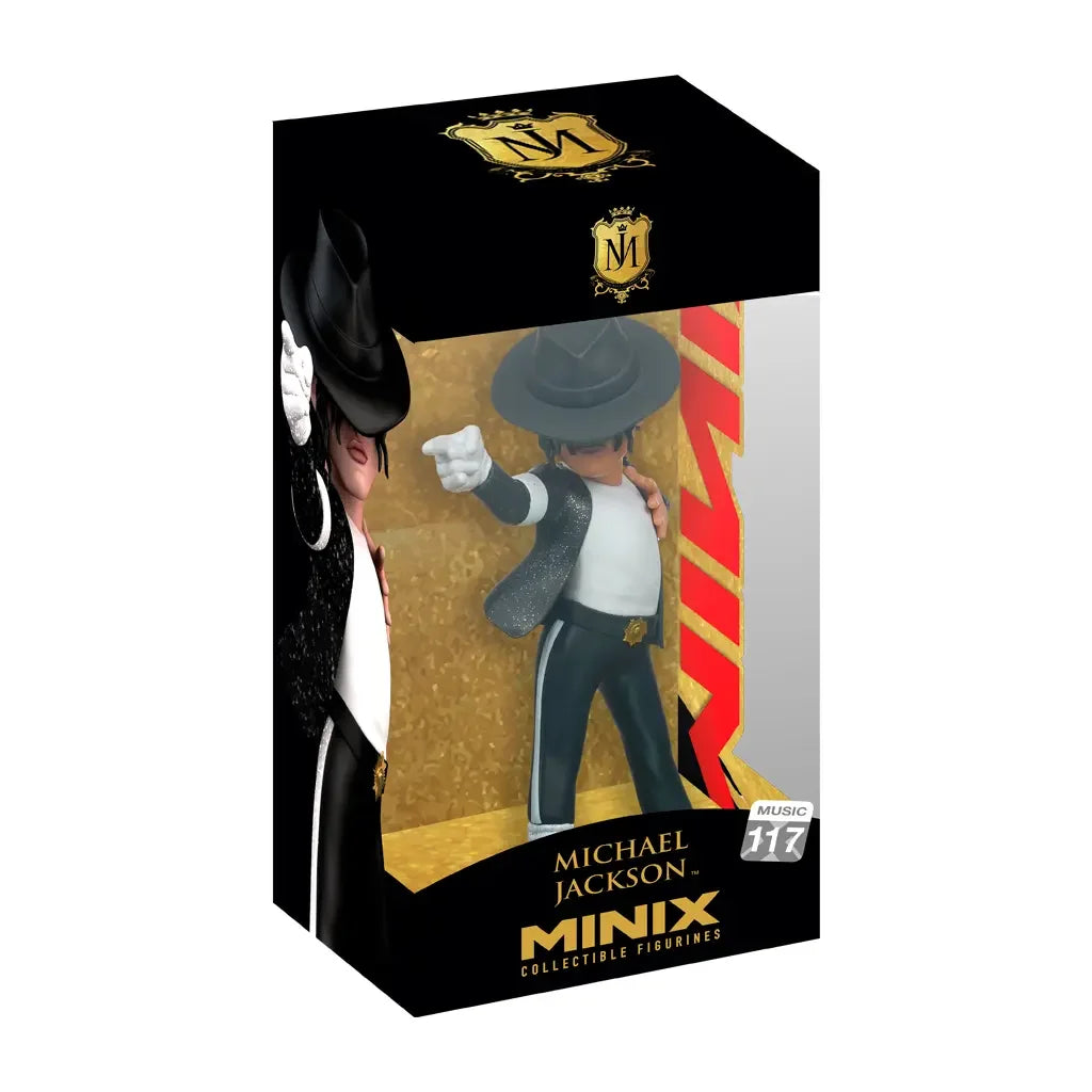Michael Jackson Minix Sammelfigur in schwarzer Box mit goldenem M-Logo