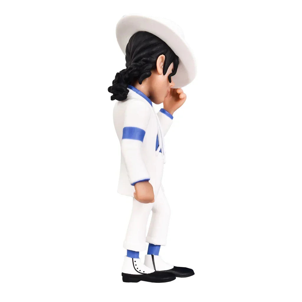 Michael Jackson Sammelfigur in weissem Anzug mit Hut und schwarzen Schuhen