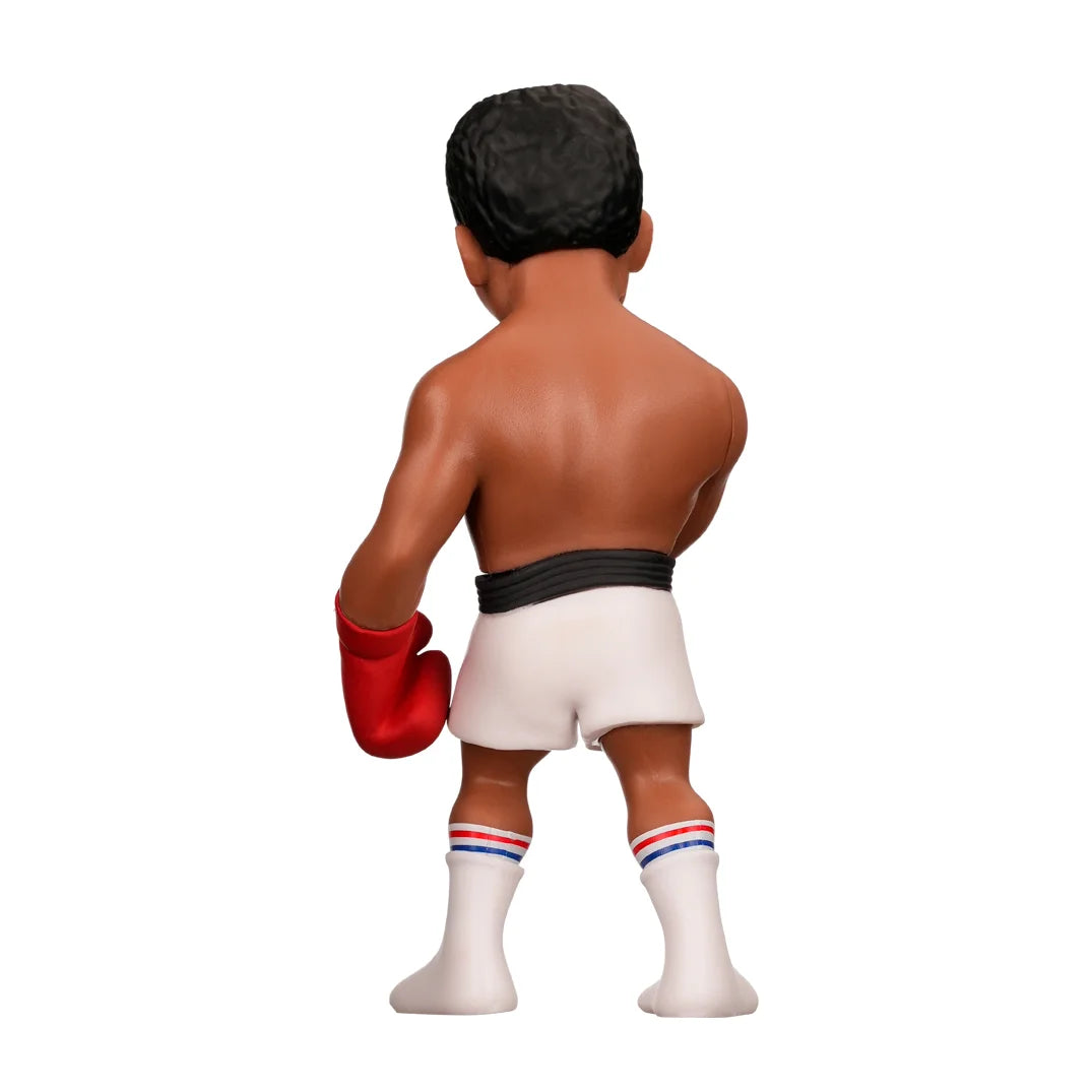 Rueckansicht einer Muhammad Ali Vinylfigur mit Boxhandschuhen und weisser Hose