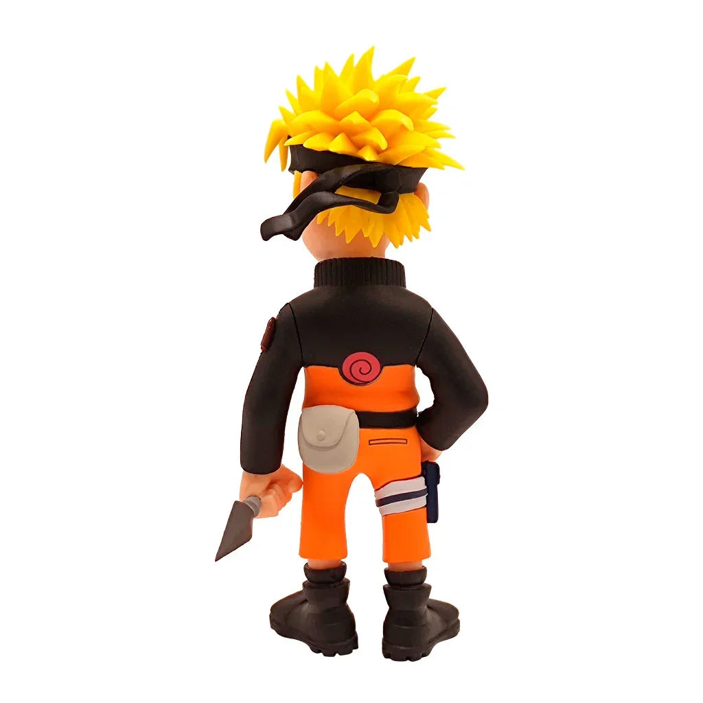Rueckansicht einer Naruto Uzumaki Sammelfigur mit gelben Haaren und schwarzem Stirnband
