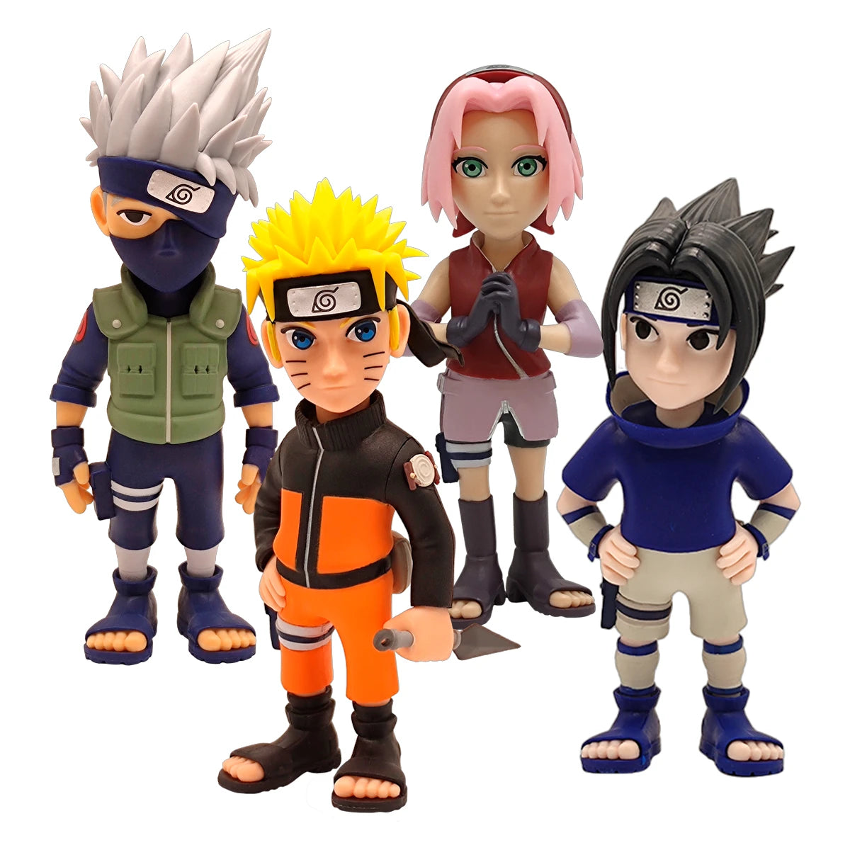 Vier Naruto-Figuren: Kakashi, Naruto, Sakura und Sasuke