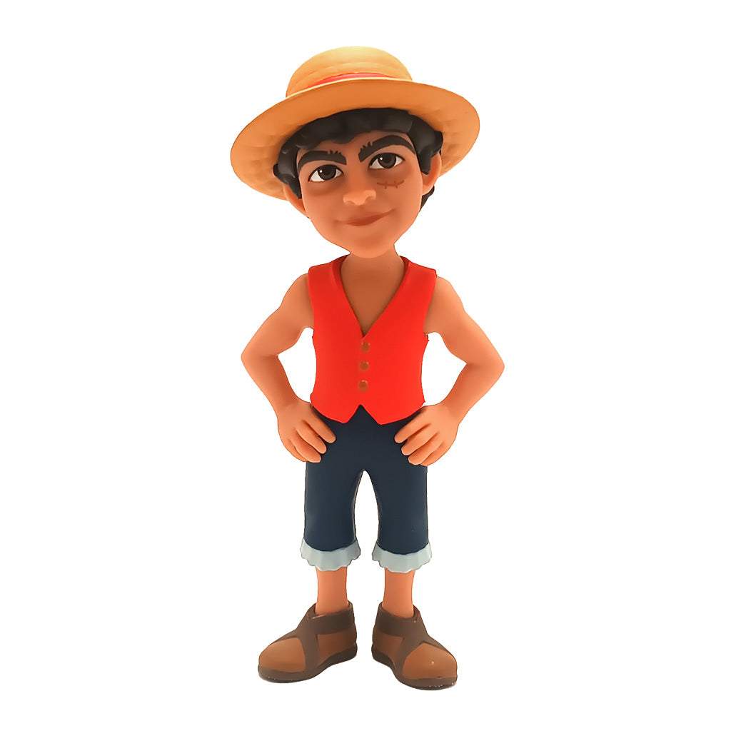 Monkey D Ruffy Figur mit Strohhut roter Weste und blauer Hose