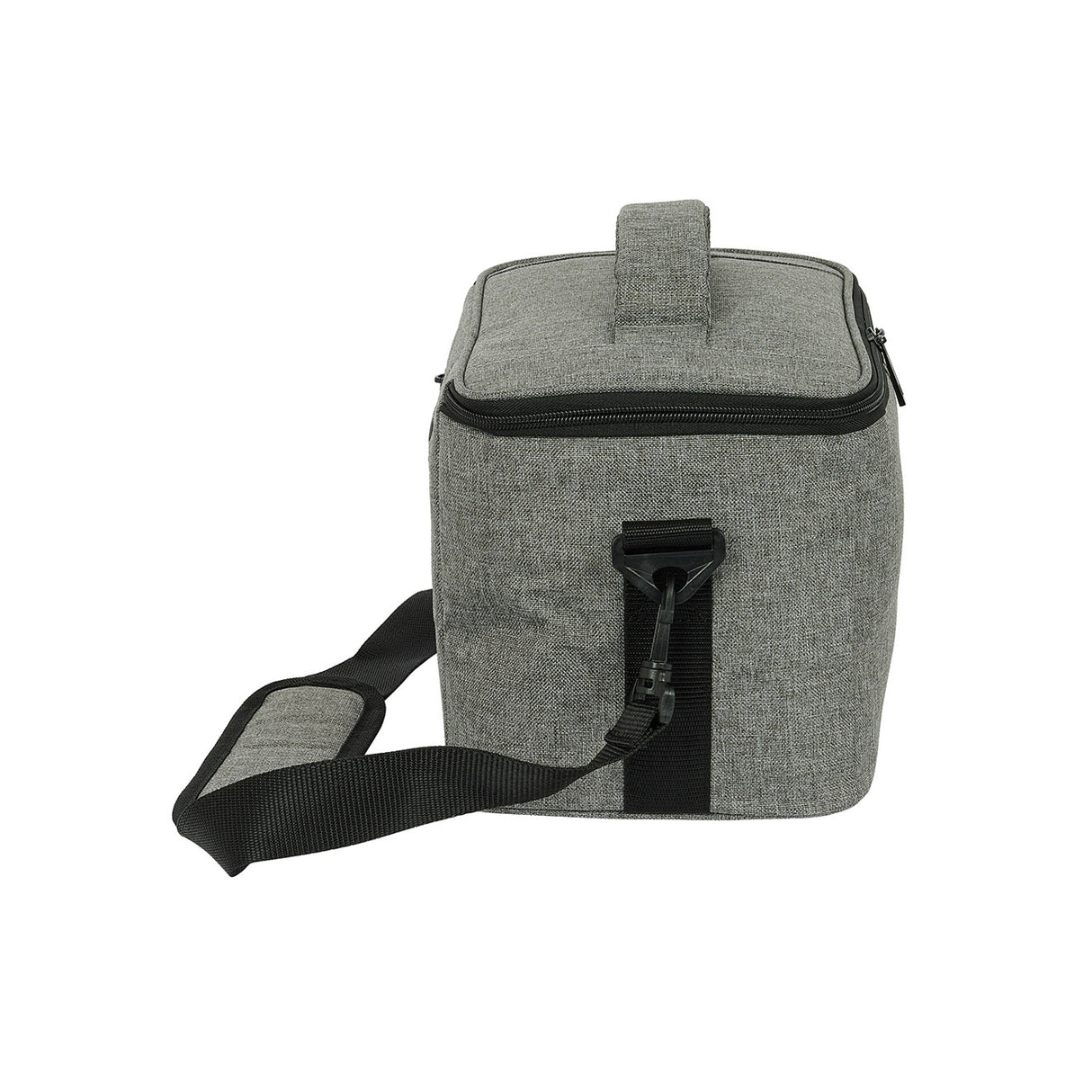 Graue Kühltasche mit Tragegriff und abnehmbarem Schultergurt