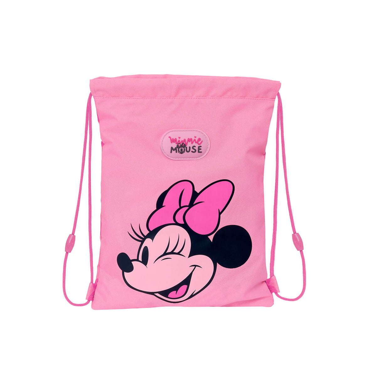Rosa Turnbeutel mit Minnie Maus Motiv und Kordelzug
