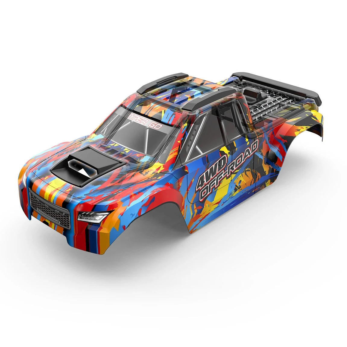 Bunte Karosserie für ein RC-Fahrzeug mit 4WD Off-Road-Aufschrift