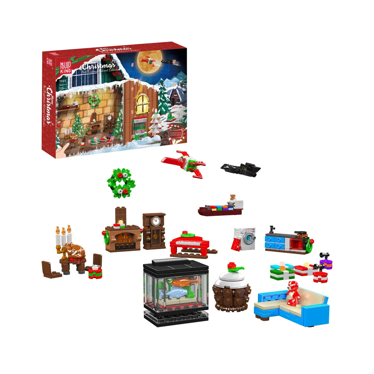 Build King Weihnachts-Adventskalender mit 24 kleinen Spielzeugsets