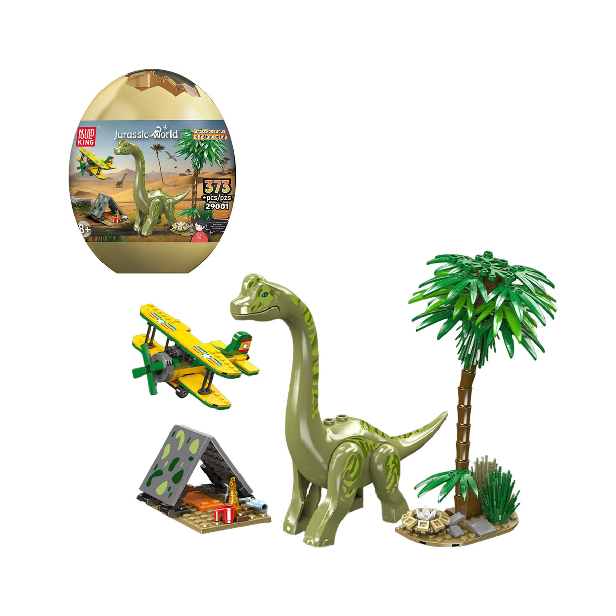 Jurassic World Brachiosaurus und Doppeldecker-Camp Bausteine Set