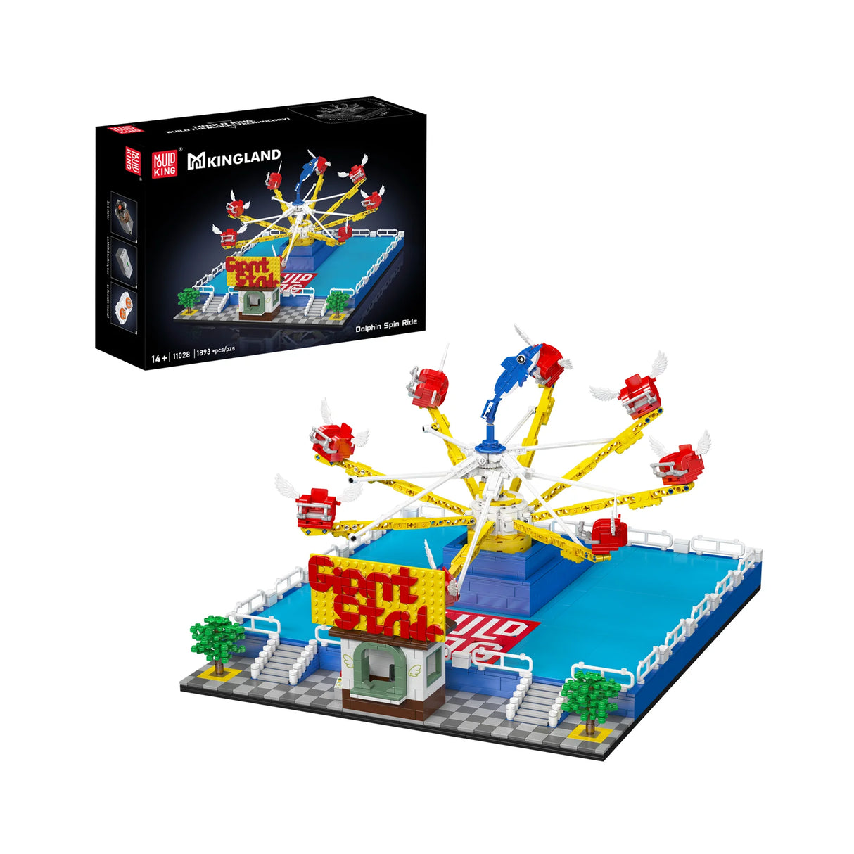 Mould King 11028 Dolphin Spin Ride Baukasten mit 1893 Teilen und Fernbedienung