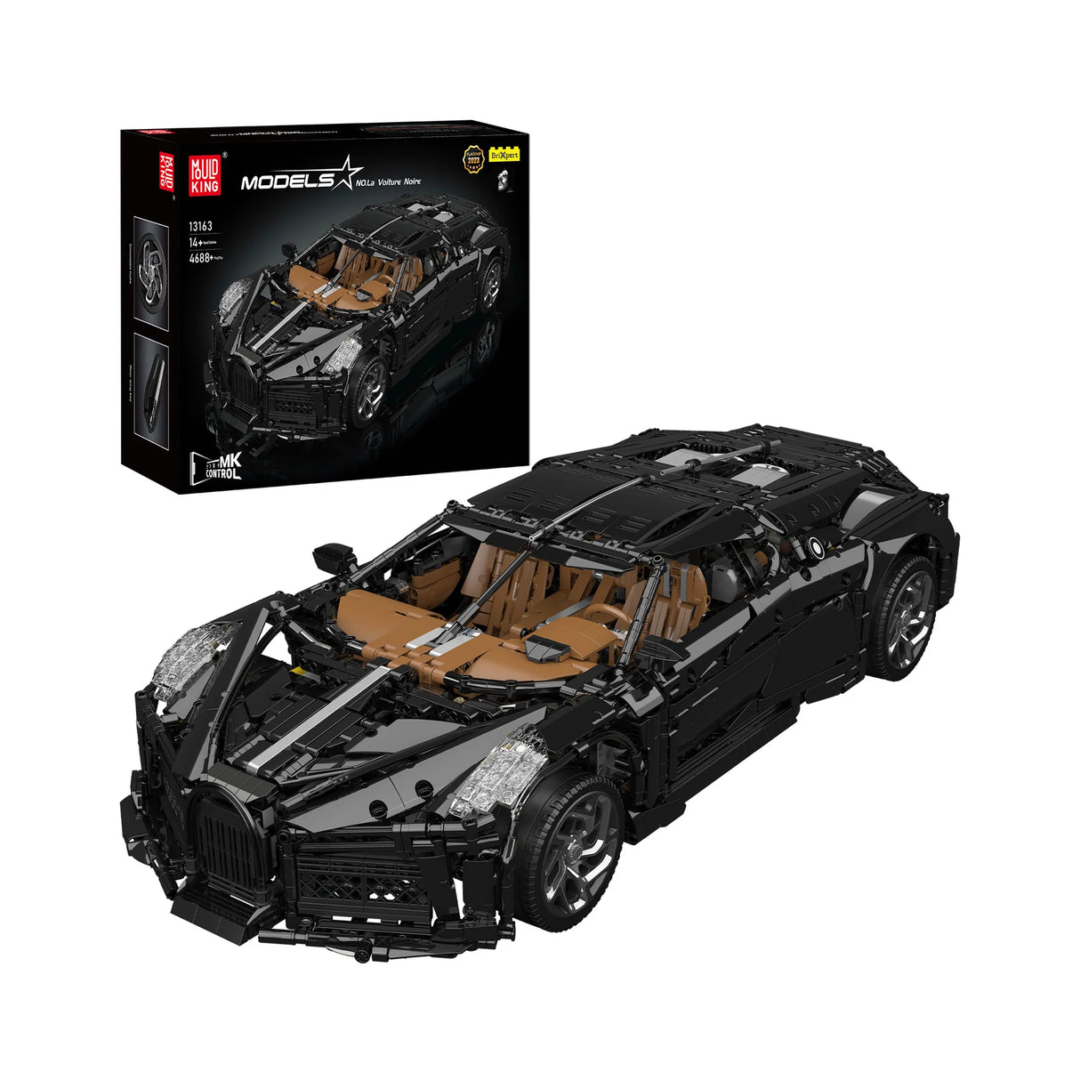 Mould King 13163 Bugatti La Voiture Noire Modellbausatz mit 4668 Teilen und Fernbedienung